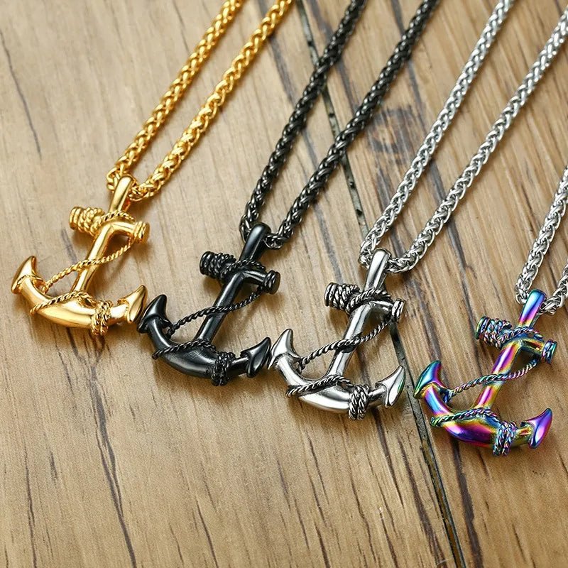 Anchor Pendant Necklace - Mens Anime Jewelry Jewellery