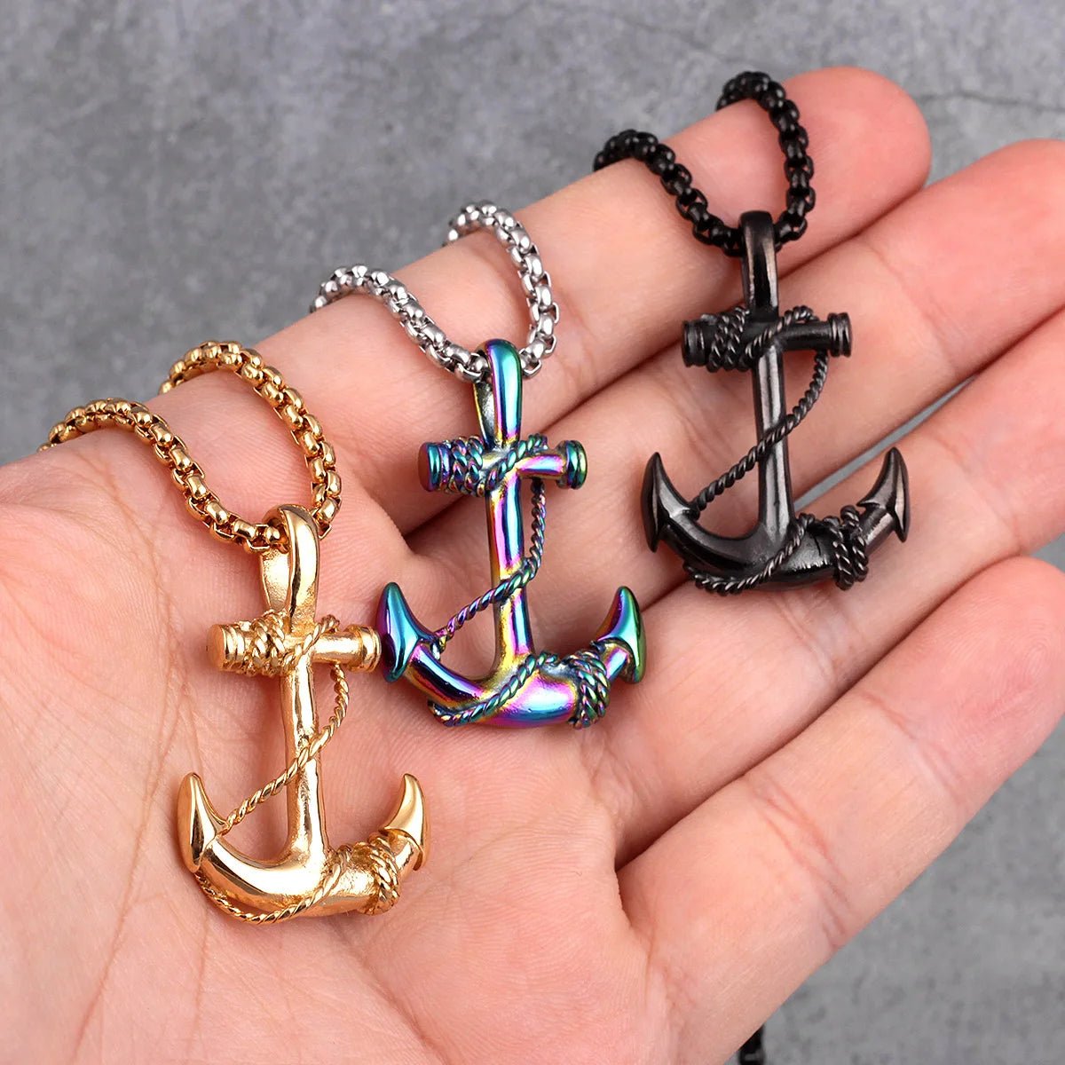 Anchor Pendant Necklace - Mens Anime Jewelry Jewellery