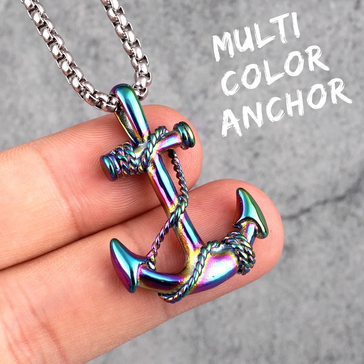 Anchor Pendant Necklace - Mens Anime Jewelry Jewellery