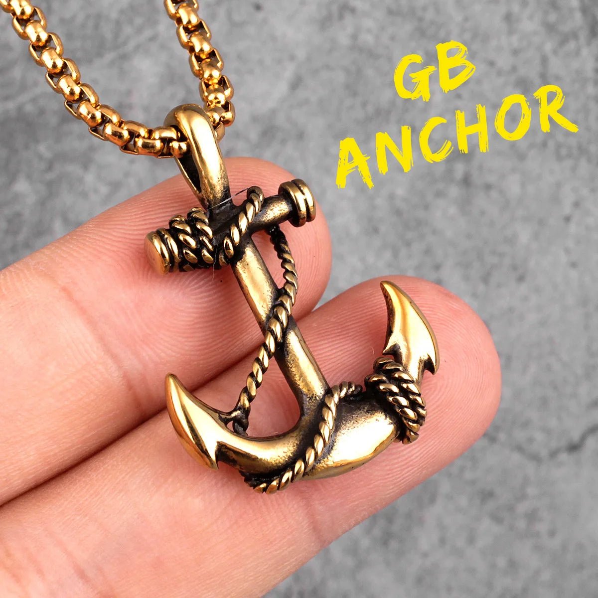 Anchor Pendant Necklace - Mens Anime Jewelry Jewellery