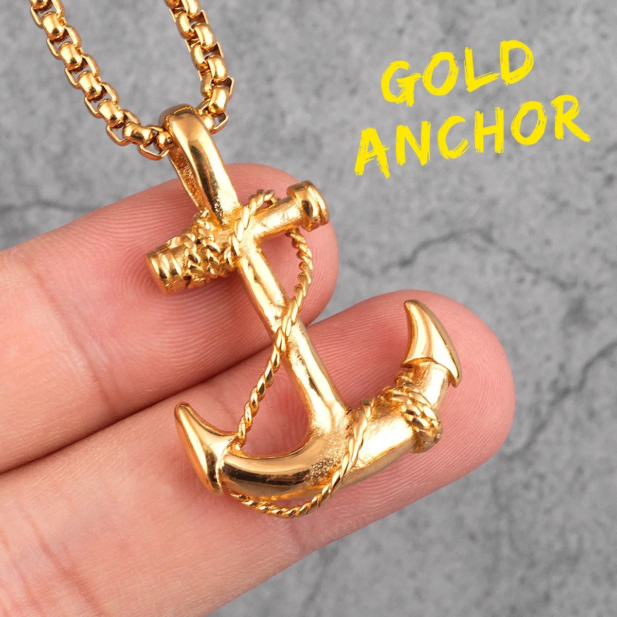 Anchor Pendant Necklace - Mens Anime Jewelry Jewellery
