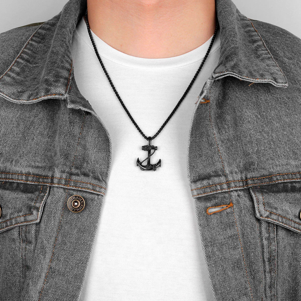 Anchor Pendant Necklace - Mens Anime Jewelry Jewellery