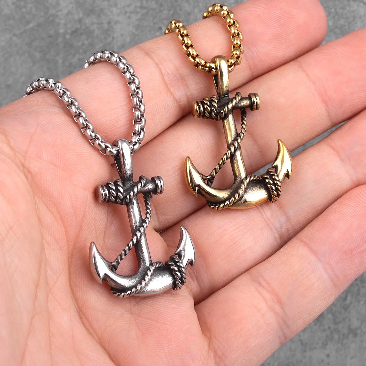 Anchor Pendant Necklace - Mens Anime Jewelry Jewellery