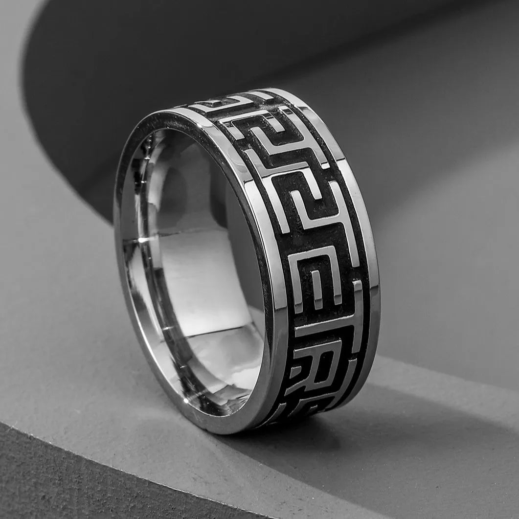 Black Pattern Ring - Mens Anime Jewelry Jewellery