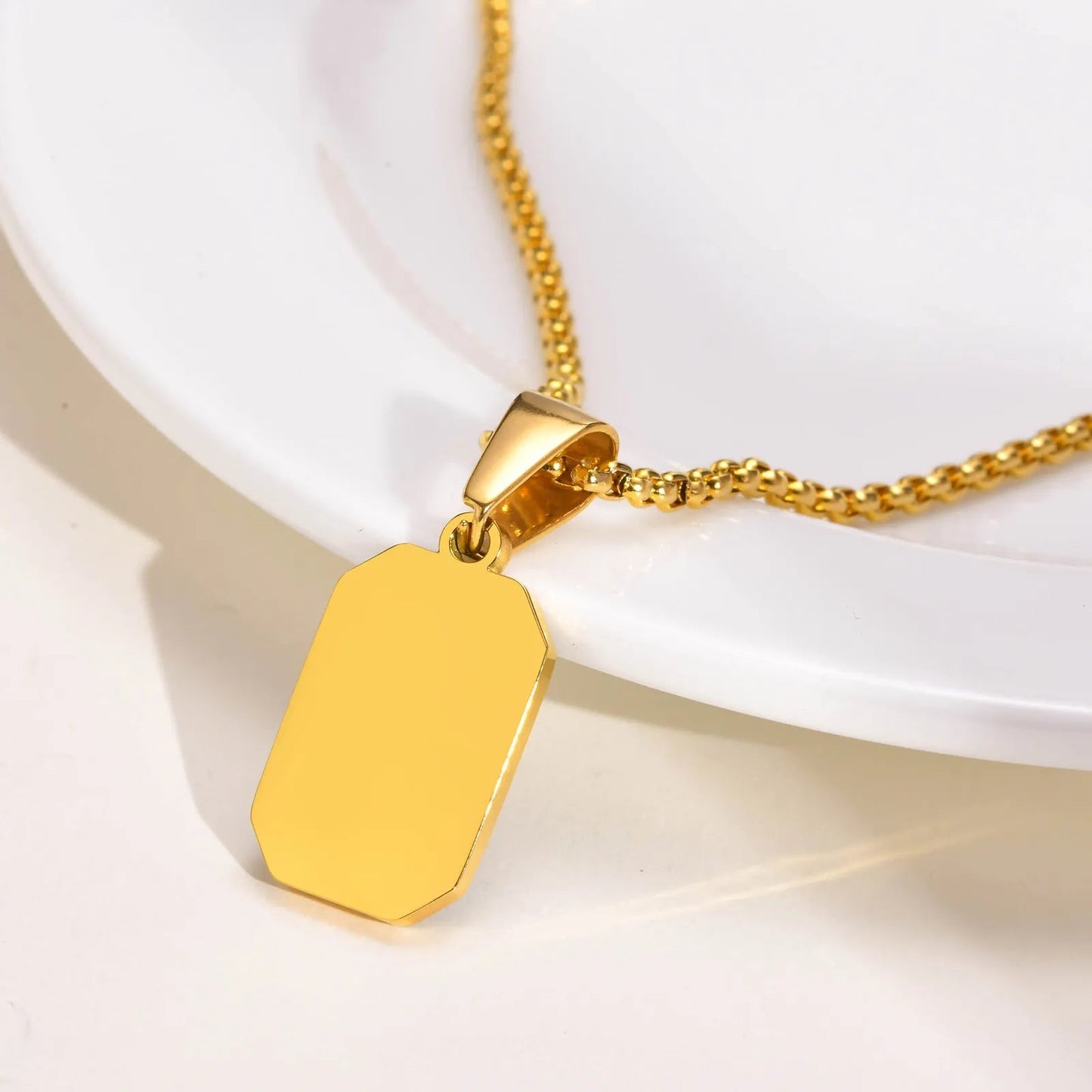 Black Square Pendant Necklace - Mens Anime Jewelry Jewellery