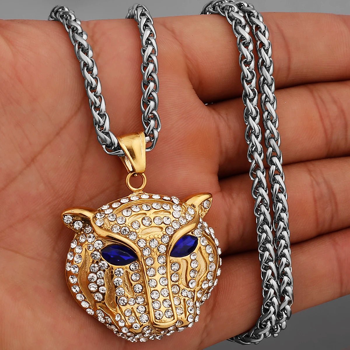 Blue Eye Panther Necklace - Mens Anime Jewelry Jewellery