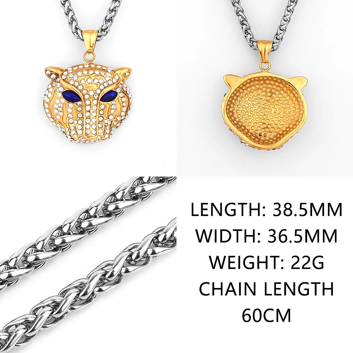 Blue Eye Panther Necklace - Mens Anime Jewelry Jewellery
