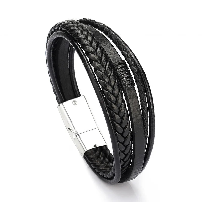Braided Leather Bracelet - Mens Anime Jewelry Jewellery