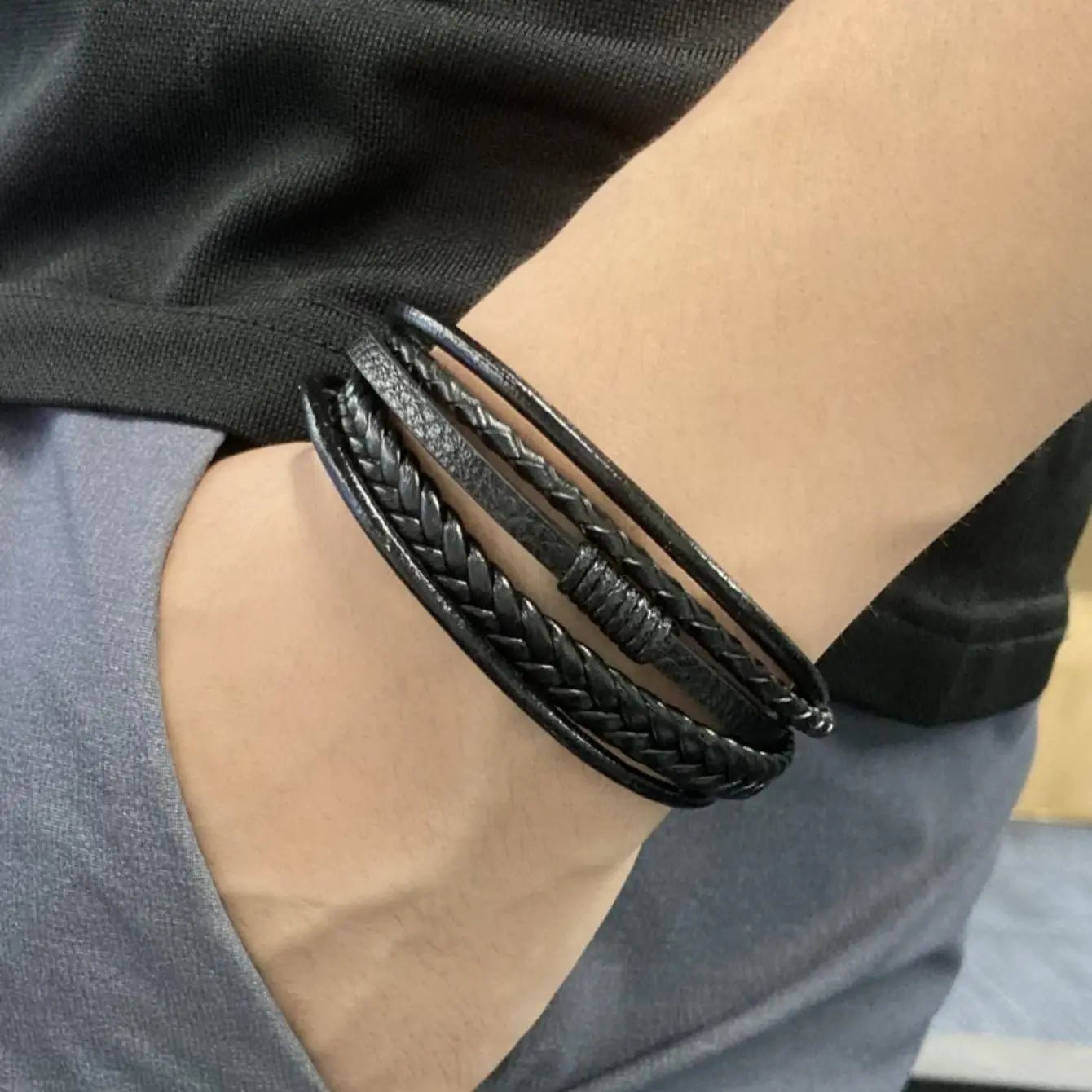 Braided Leather Bracelet - Mens Anime Jewelry Jewellery