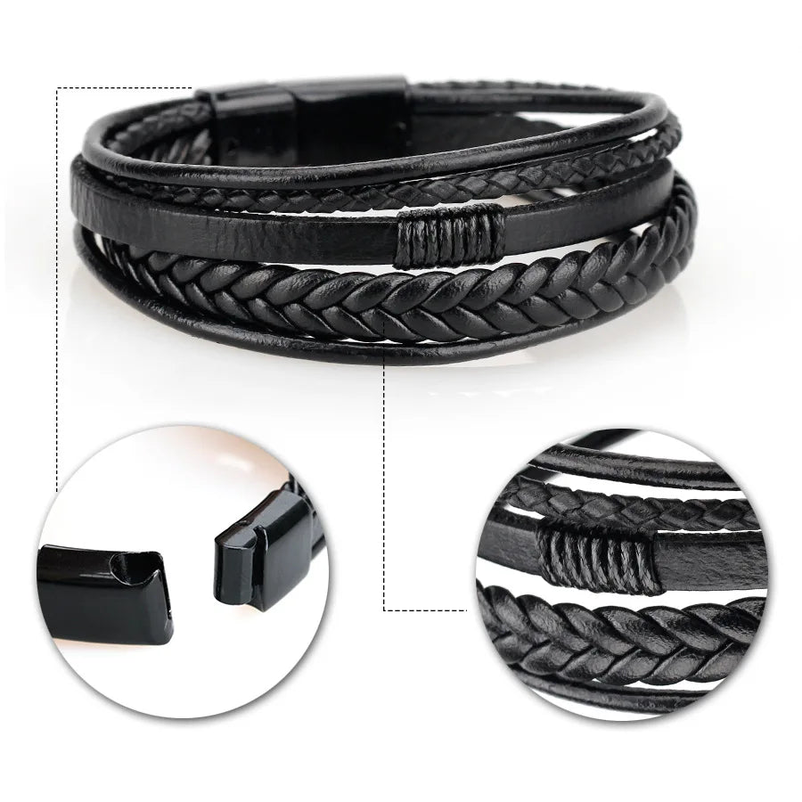 Braided Leather Bracelet - Mens Anime Jewelry Jewellery