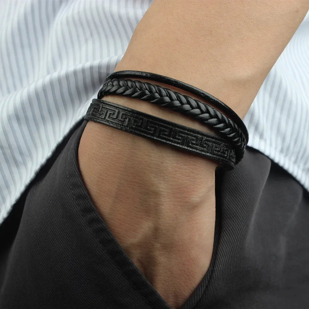 Braided Leather Bracelet - Mens Anime Jewelry Jewellery