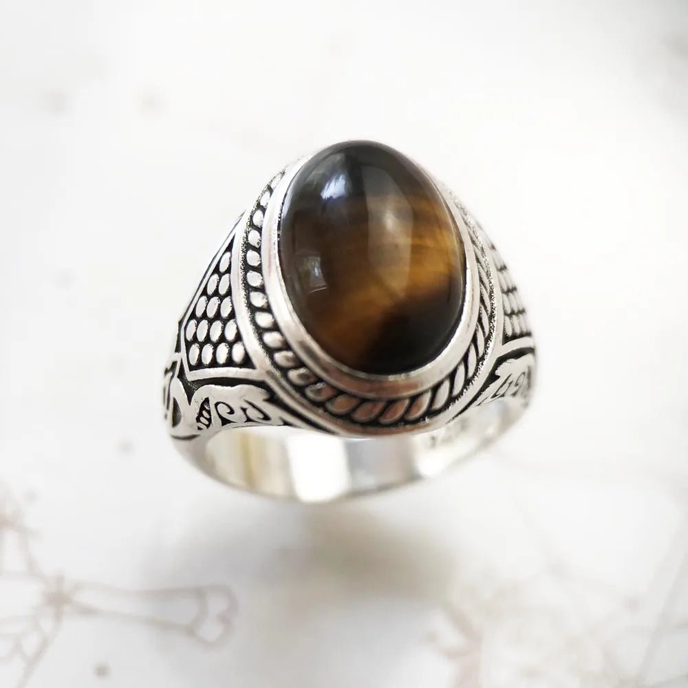 Brown Oval Stone Ring - Mens Anime Jewelry Jewellery