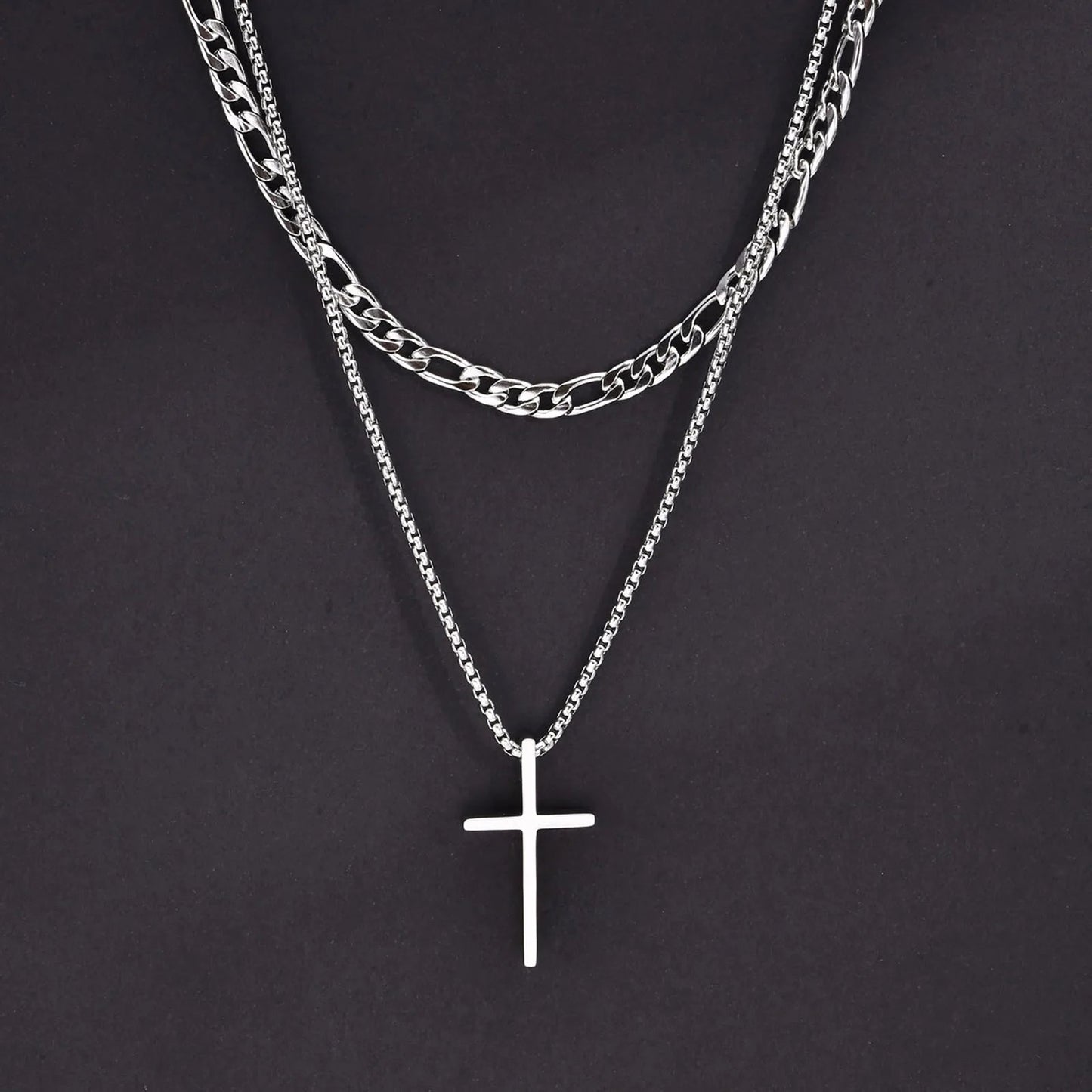 Cross Necklace + Chain Set - Mens Anime Jewelry Jewellery