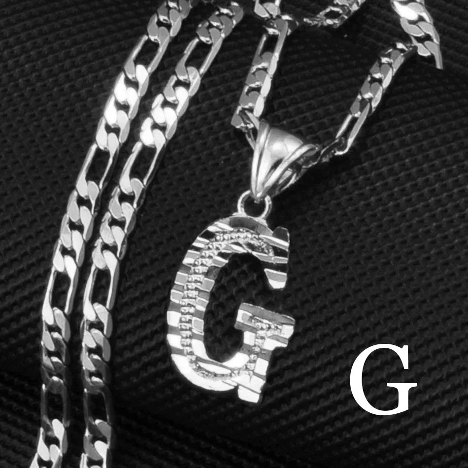 Custom A - Z Letters Pendant Necklace - Mens Anime Jewelry Jewellery