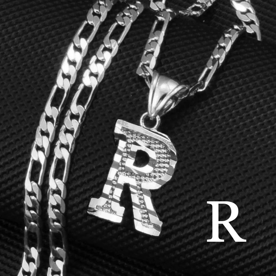 Custom A - Z Letters Pendant Necklace - Mens Anime Jewelry Jewellery
