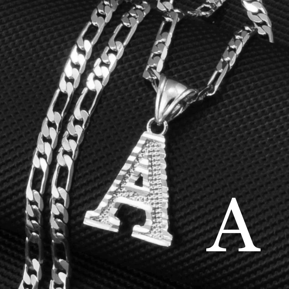Custom A - Z Letters Pendant Necklace - Mens Anime Jewelry Jewellery