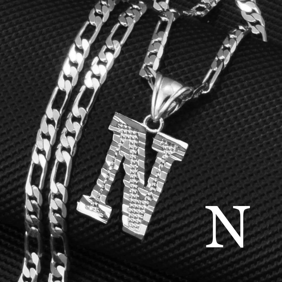 Custom A - Z Letters Pendant Necklace - Mens Anime Jewelry Jewellery