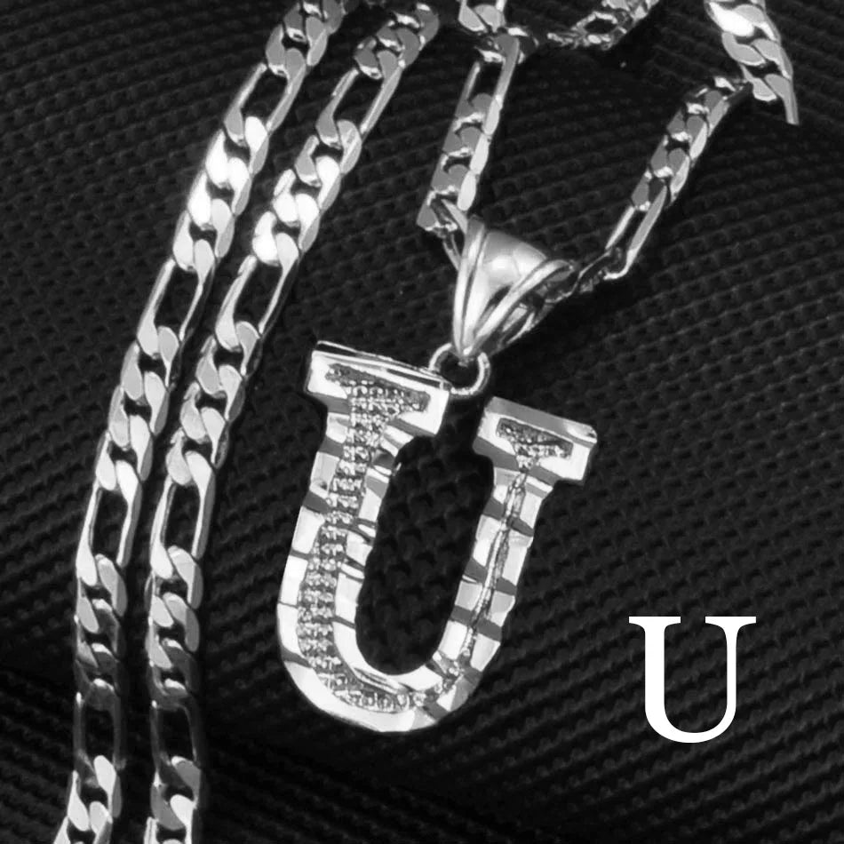 Custom A - Z Letters Pendant Necklace - Mens Anime Jewelry Jewellery
