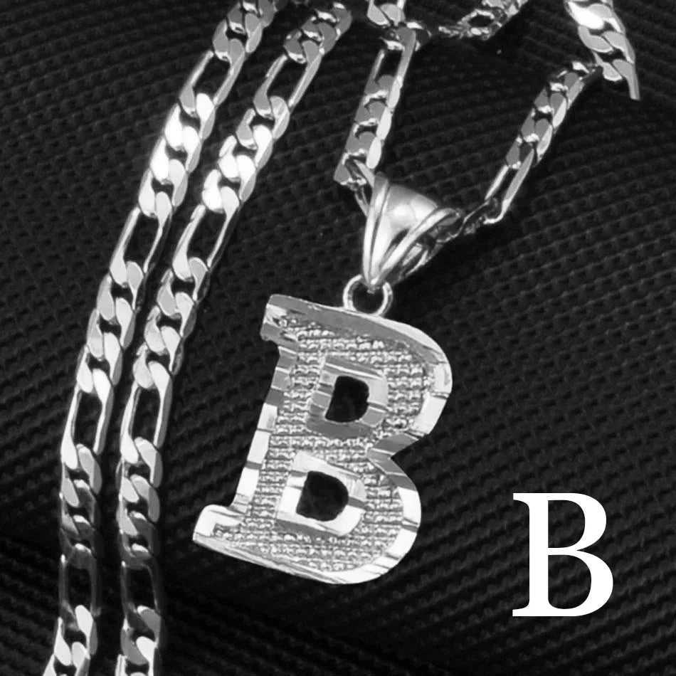 Custom A - Z Letters Pendant Necklace - Mens Anime Jewelry Jewellery