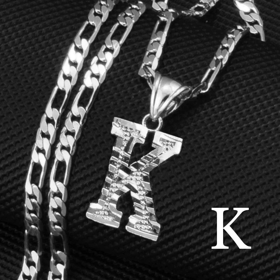 Custom A - Z Letters Pendant Necklace - Mens Anime Jewelry Jewellery