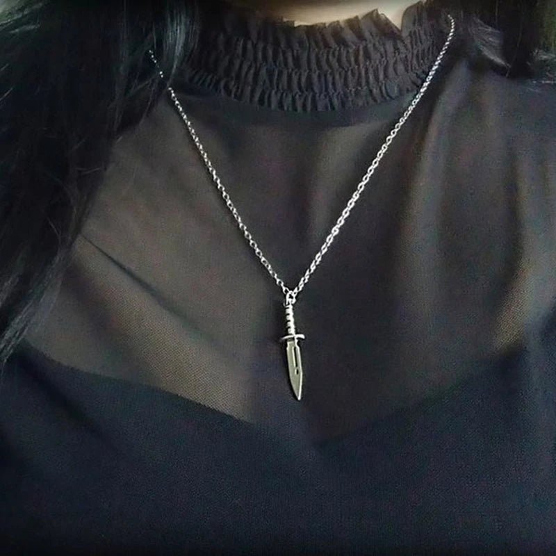 Dagger Pendant Necklace - Mens Anime Jewelry Jewellery
