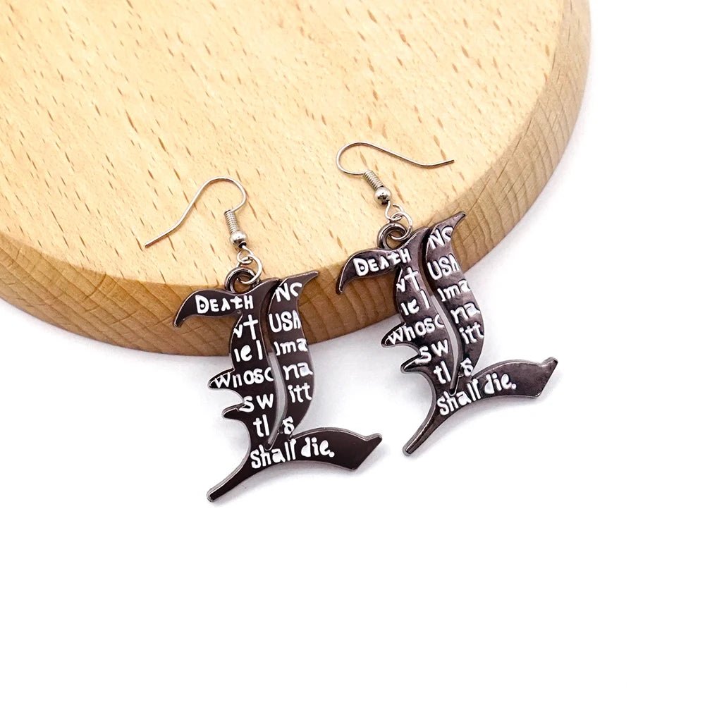 Death Note Earrings - Mens Anime Jewelry Jewellery