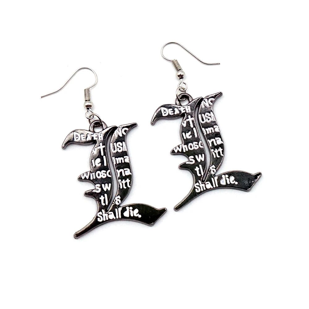 Death Note Earrings - Mens Anime Jewelry Jewellery