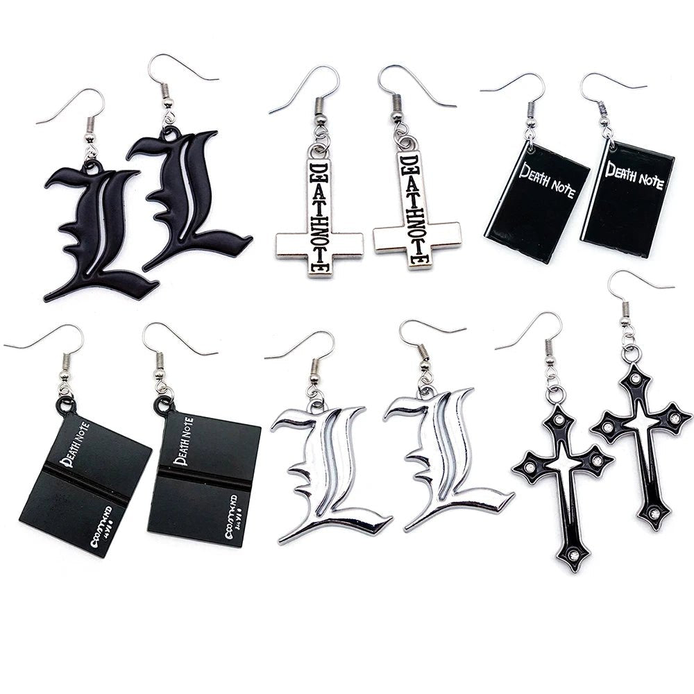 Death Note Earrings - Mens Anime Jewelry Jewellery