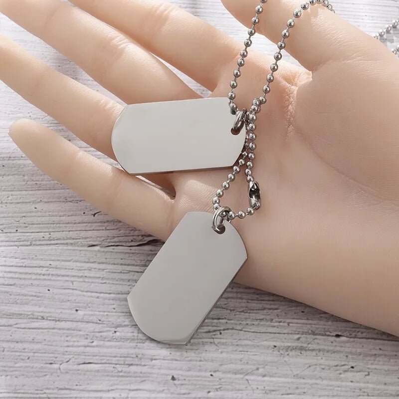 Double Dog Tag Necklace - Mens Anime Jewelry Jewellery