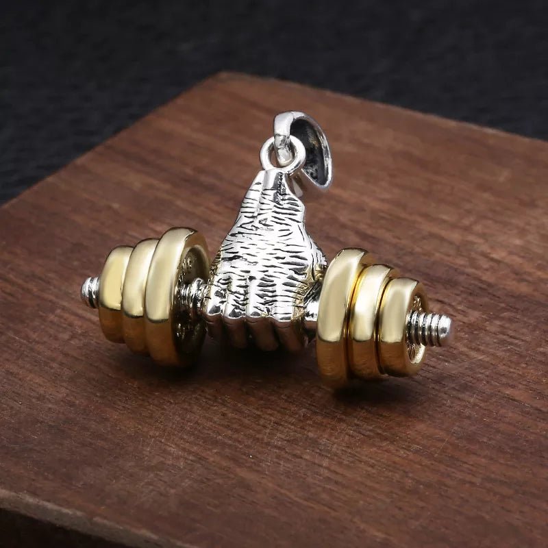Handheld Dumbbell Necklace - Mens Anime Jewelry Jewellery