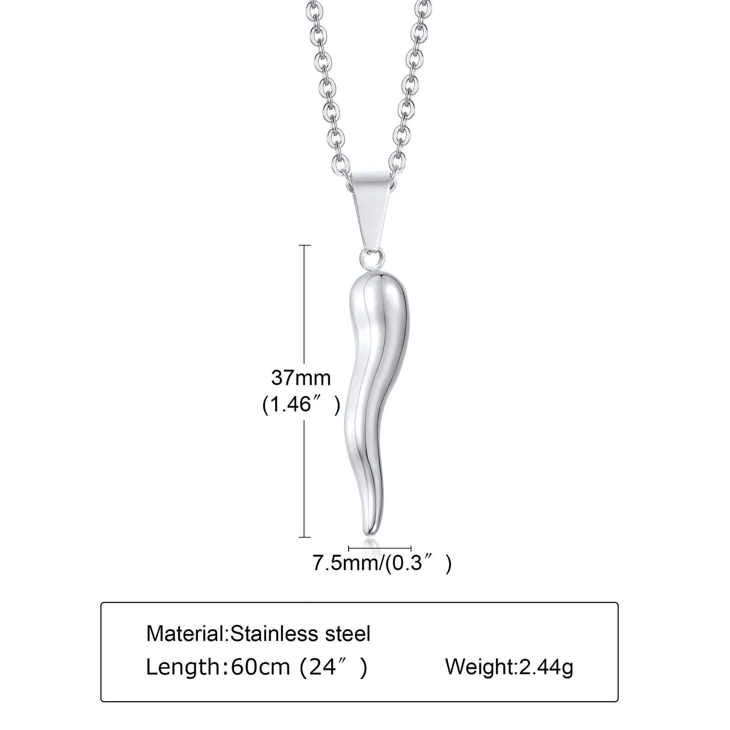 Italian Horn Necklace - Mens Anime Jewelry Jewellery