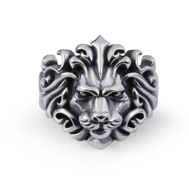 Lion Silver Ring - Mens Anime Jewelry Jewellery