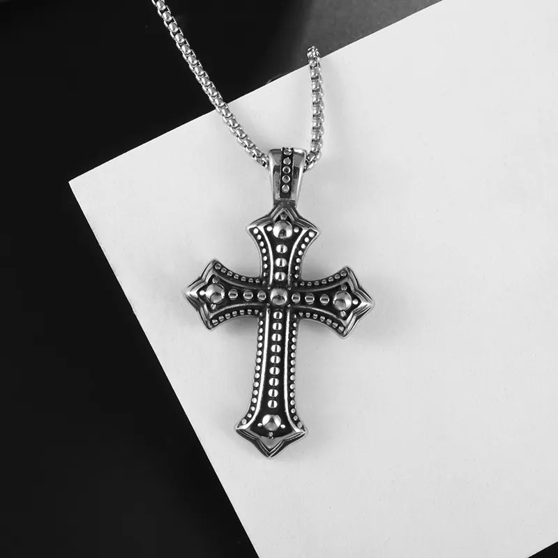 Metal Black Cross Pendant Necklace - Mens Anime Jewelry Jewellery