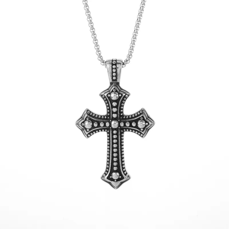 Metal Black Cross Pendant Necklace - Mens Anime Jewelry Jewellery