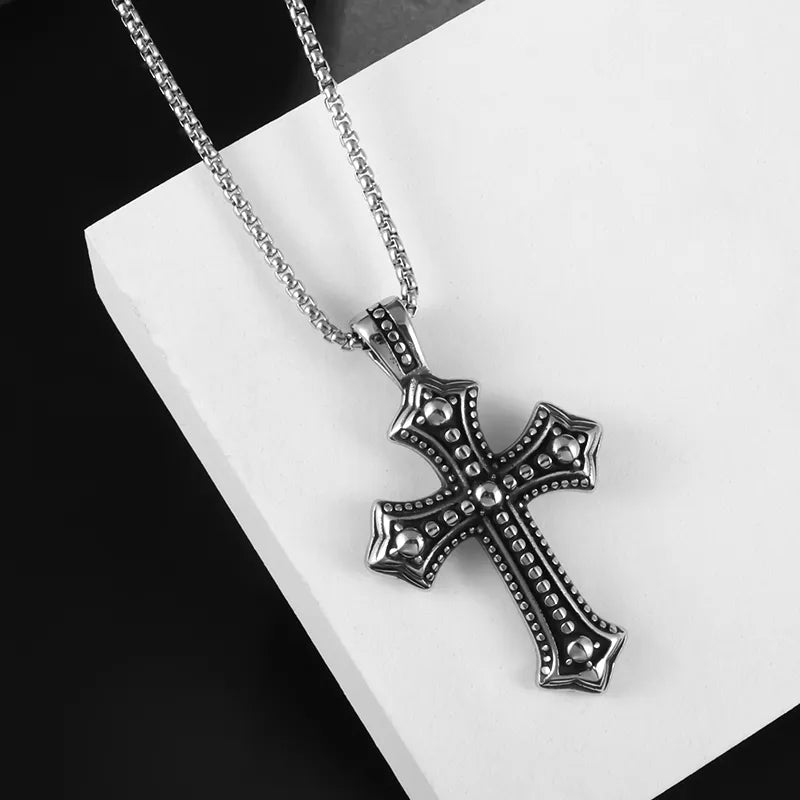 Metal Black Cross Pendant Necklace - Mens Anime Jewelry Jewellery