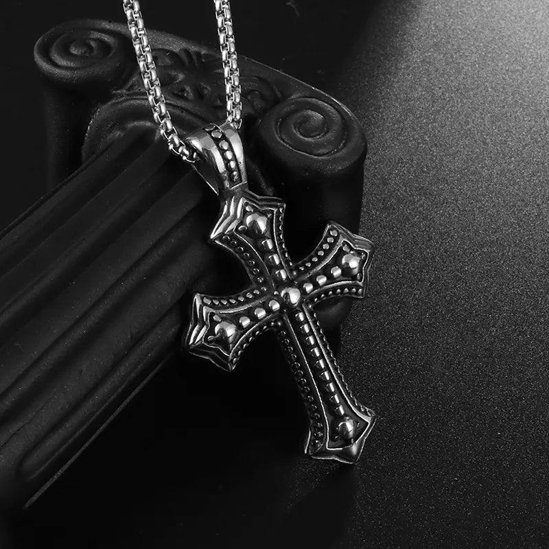 Metal Black Cross Pendant Necklace - Mens Anime Jewelry Jewellery