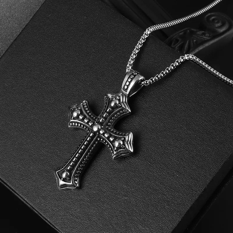Metal Black Cross Pendant Necklace - Mens Anime Jewelry Jewellery