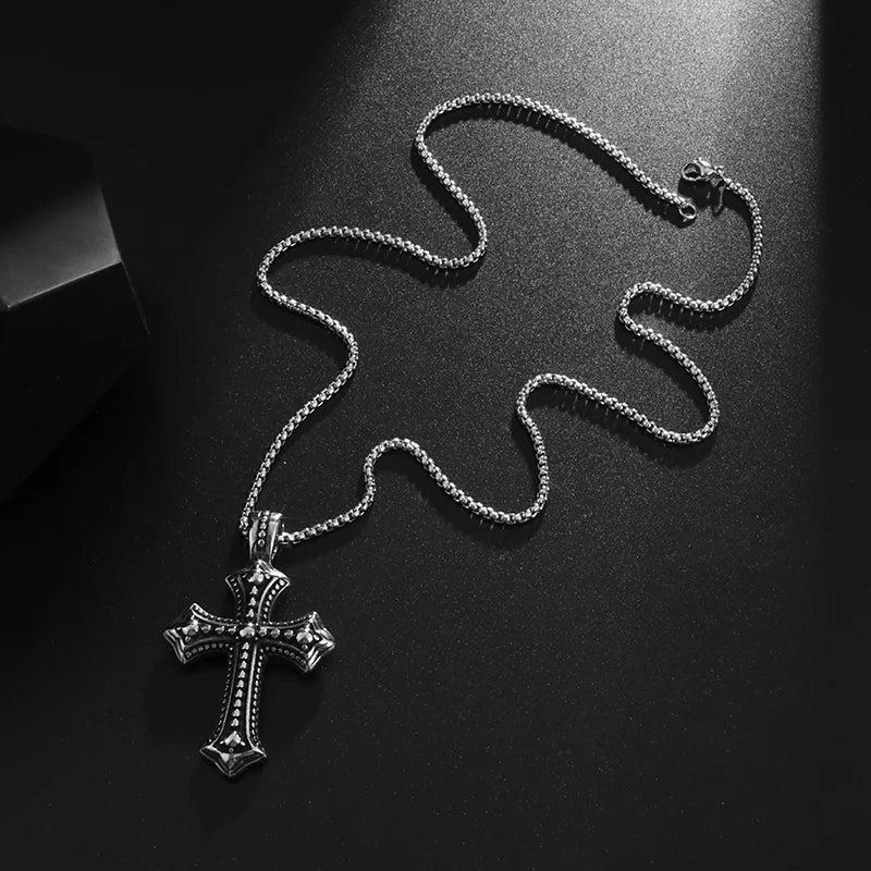 Metal Black Cross Pendant Necklace - Mens Anime Jewelry Jewellery