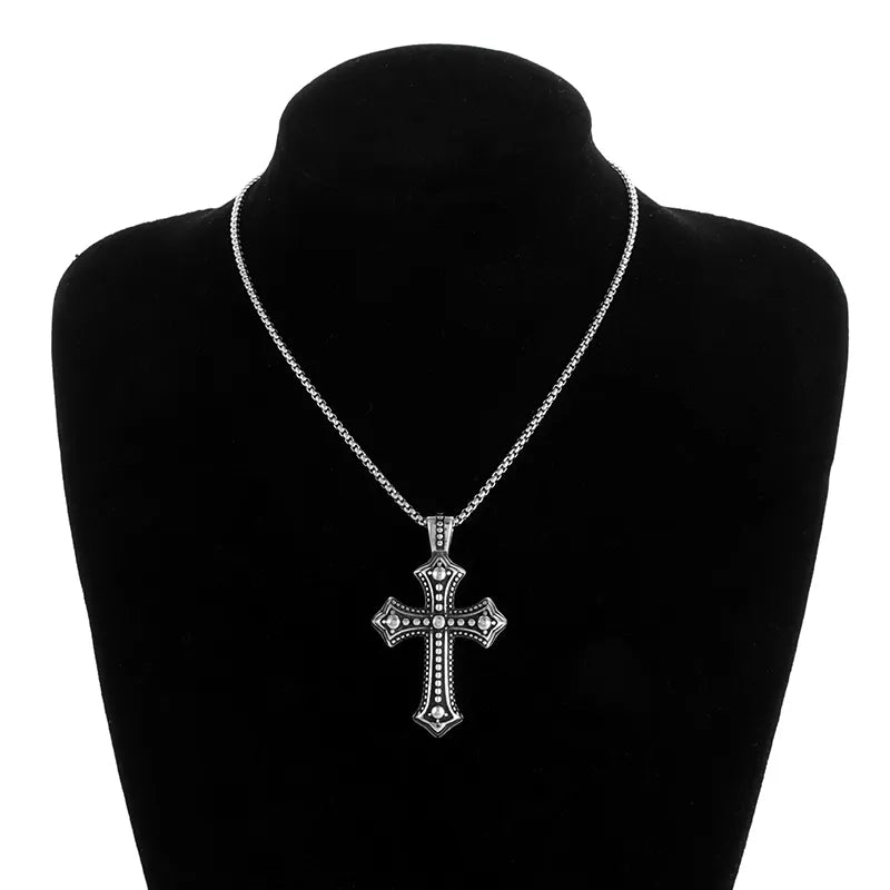 Metal Black Cross Pendant Necklace - Mens Anime Jewelry Jewellery