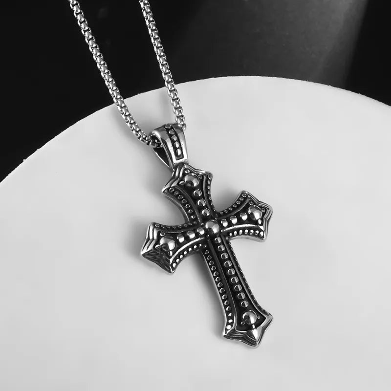 Metal Black Cross Pendant Necklace - Mens Anime Jewelry Jewellery