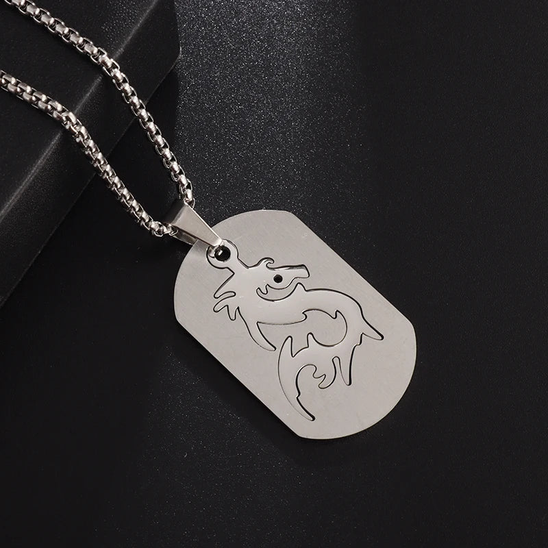 Military Dog Tag Necklace - Mens Anime Jewelry Jewellery