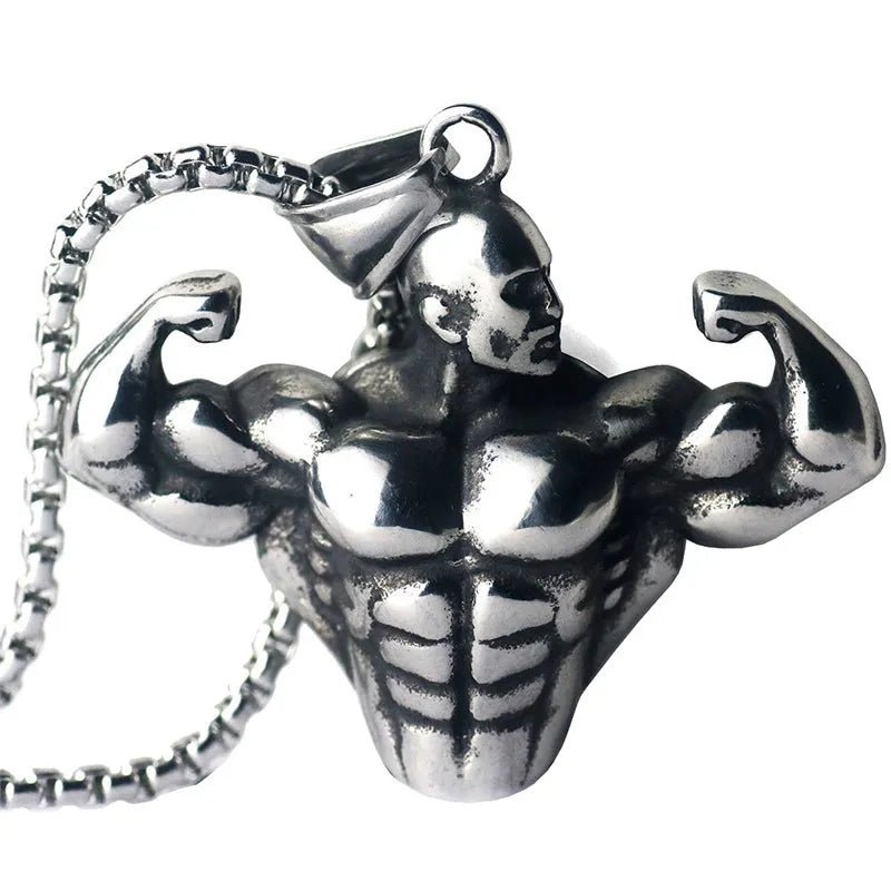 Muscle Flex Gym Necklace - Mens Anime Jewelry Jewellery