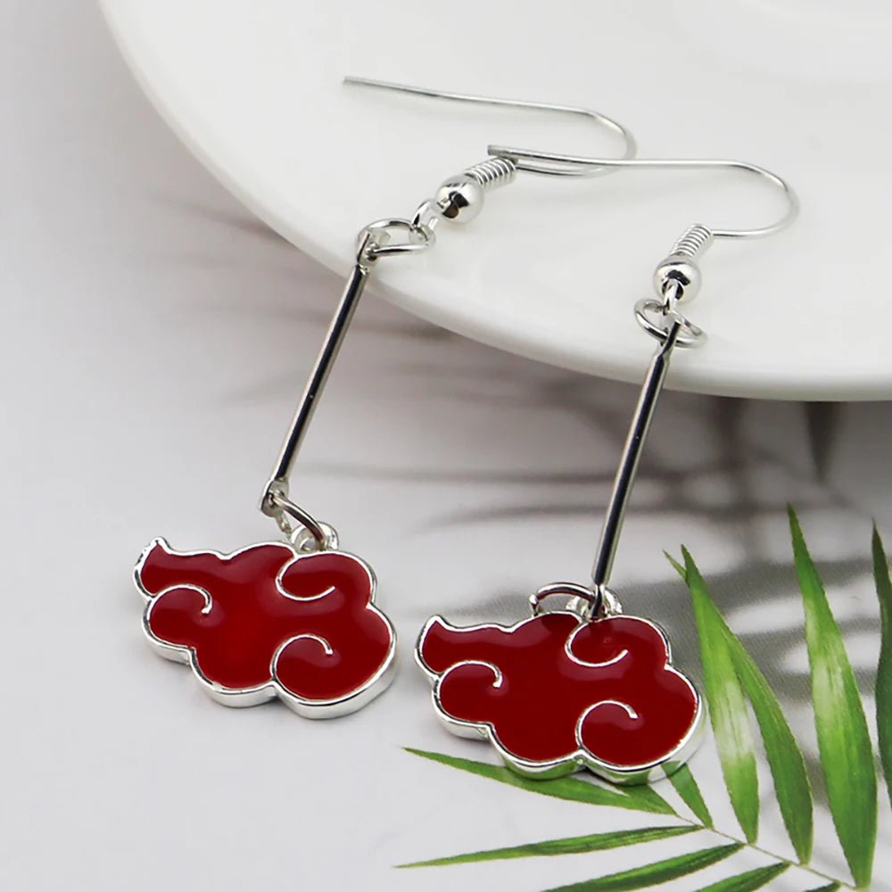 Naruto Akatsuki Cloud Earrings - Mens Anime Jewelry Jewellery