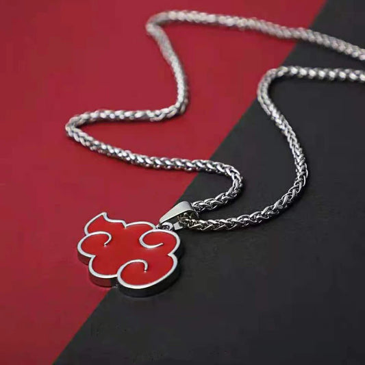 Naruto Akatsuki Red Cloud Necklace - Mens Anime Jewelry Jewellery