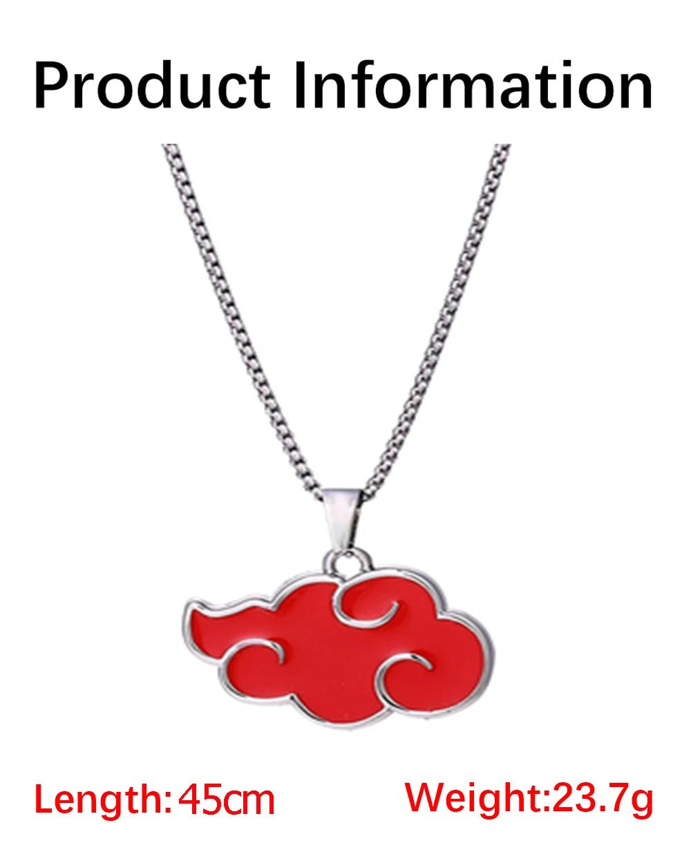 Naruto Akatsuki Red Cloud Necklace - Mens Anime Jewelry Jewellery