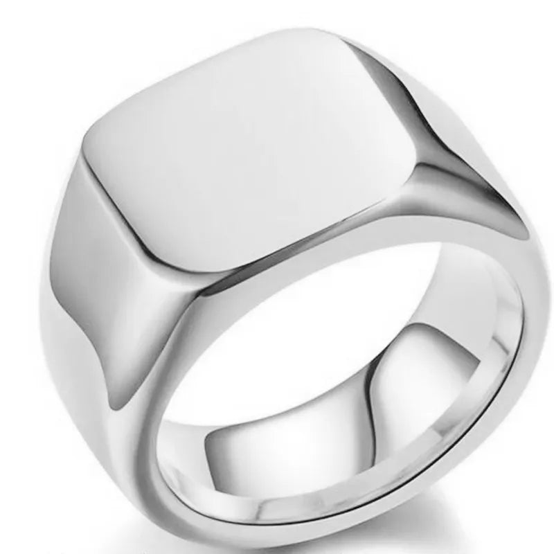 Plain Square Ring - Mens Anime Jewelry Jewellery