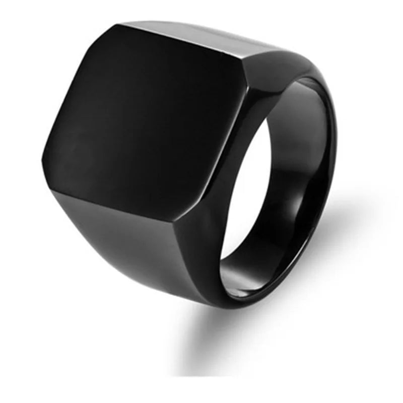 Plain Square Ring - Mens Anime Jewelry Jewellery