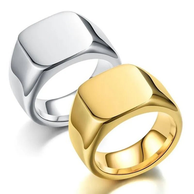 Plain Square Ring - Mens Anime Jewelry Jewellery