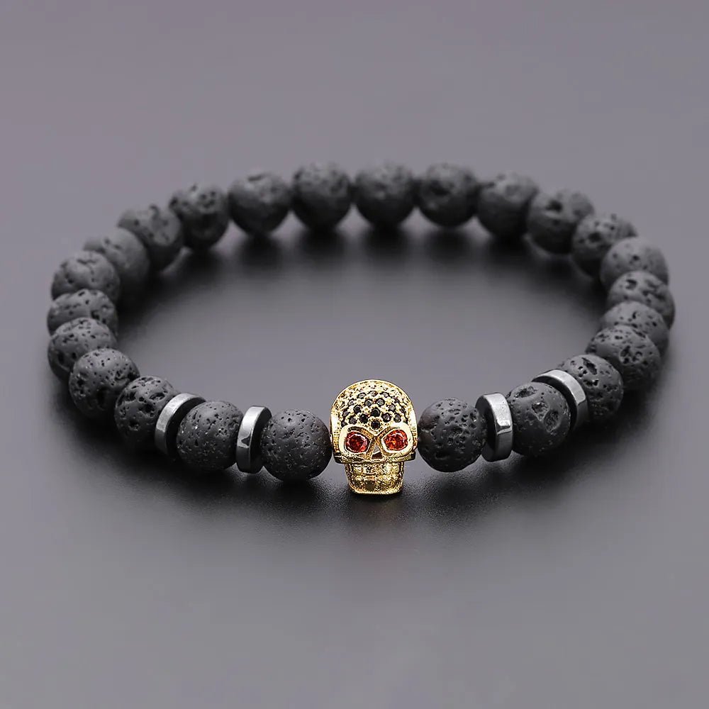 Skull Hematite Bracelet - Mens Anime Jewelry Jewellery