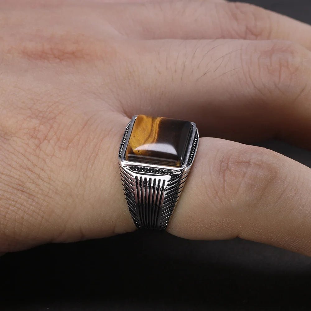 Square Stone Ring - Mens Anime Jewelry Jewellery
